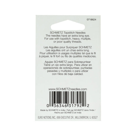 Schmetz Topstitch Machine Needles - 80/12 - 5 ct