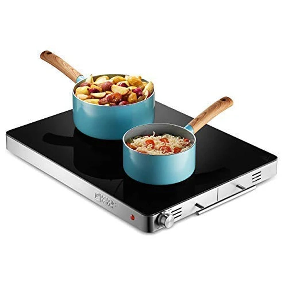 Magic Mill Stainless Steel with Enamel Top Hot Plate with Adjustable Temperature Knob - 21" x 16"