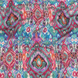 Gauzy Wrinkled Rayon Woven Print - Pink and Blue Geometric Ikat - Mood Exclusive Wavy Pigmentation