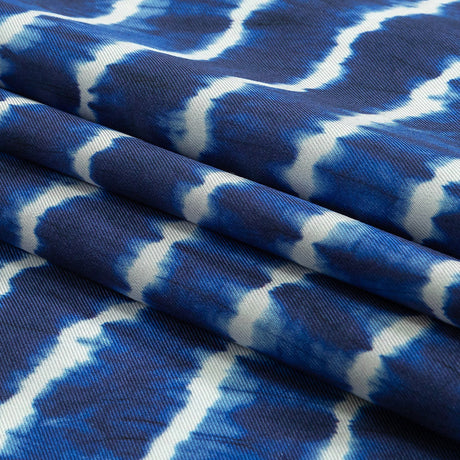 Viscose Twill Print - Blue and White Tie Dye - Mood Exclusive Making Waves