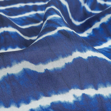 Viscose Twill Print - Blue and White Tie Dye - Mood Exclusive Making Waves