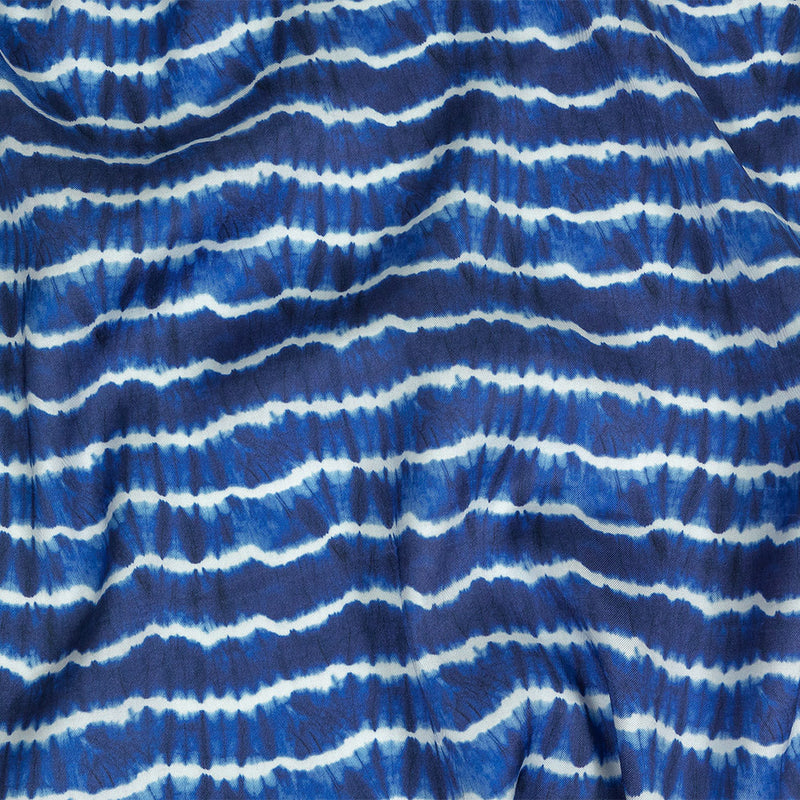 Viscose Twill Print - Blue and White Tie Dye - Mood Exclusive Making Waves