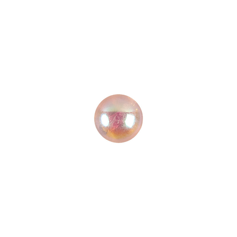 European AB Pink Self Back Glass Button - 12L/7.5mm