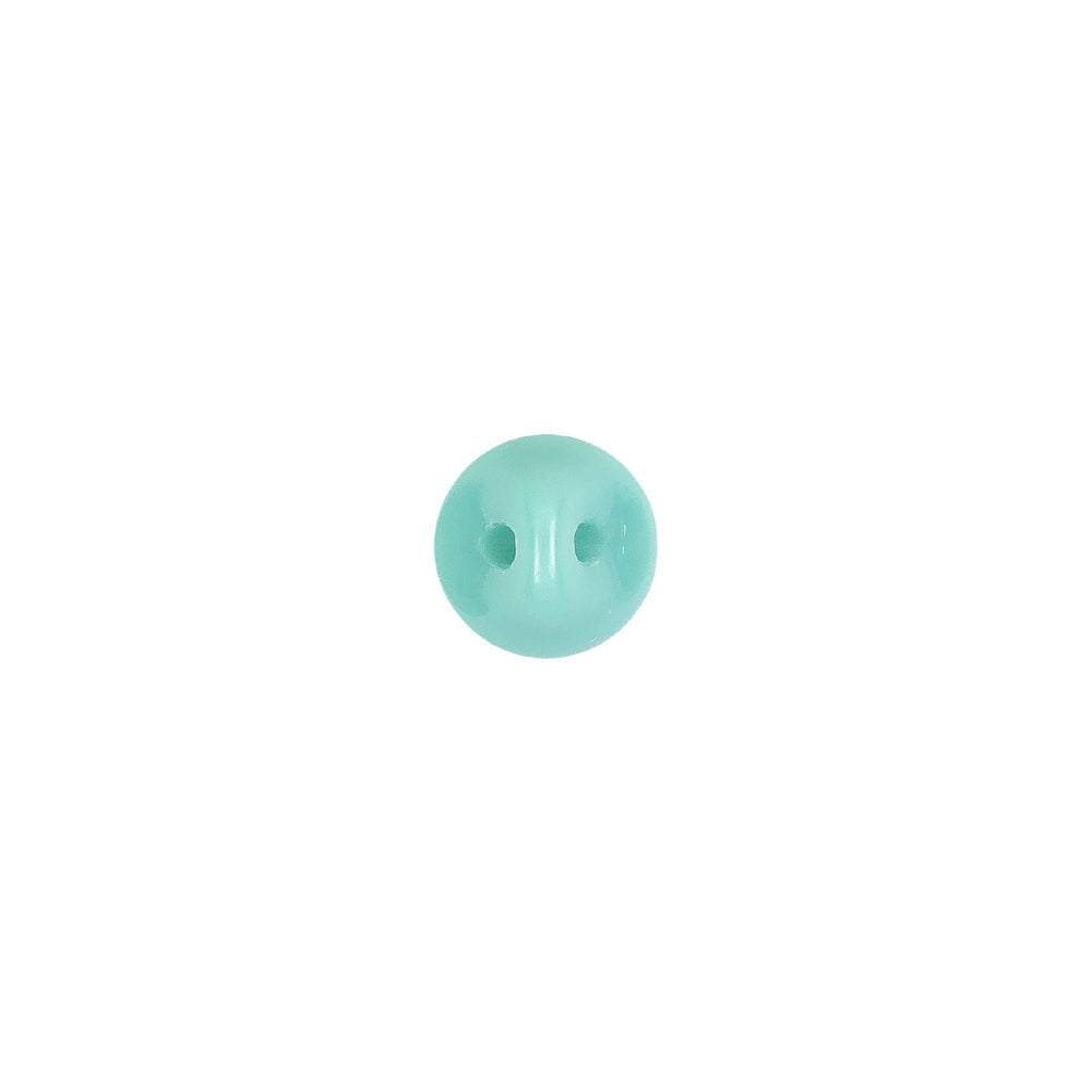 European Blue Green Self Back Glass Button - 12L/7.5mm
