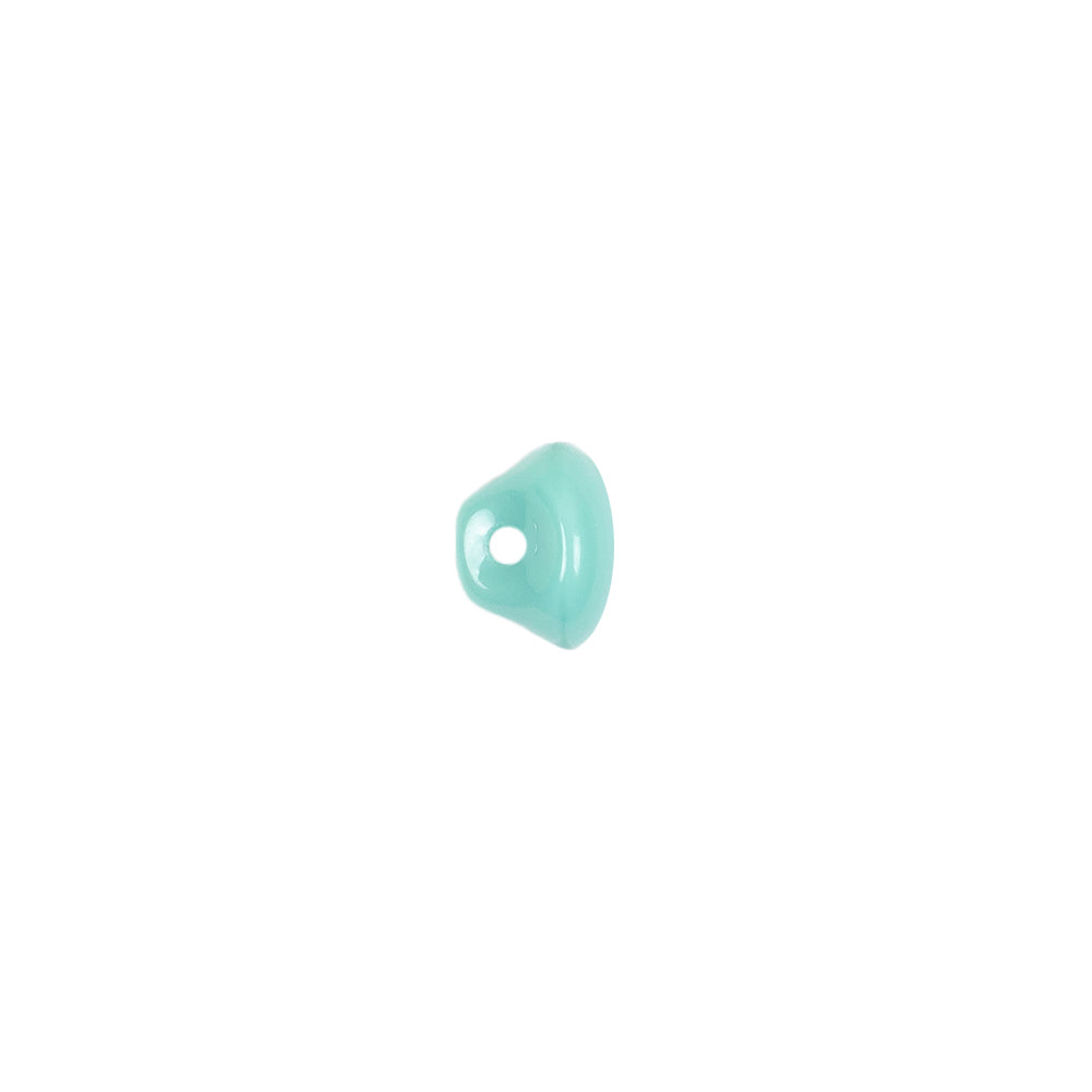 European Blue Green Self Back Glass Button - 12L/7.5mm