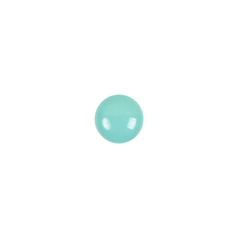 European Blue Green Self Back Glass Button - 12L/7.5mm