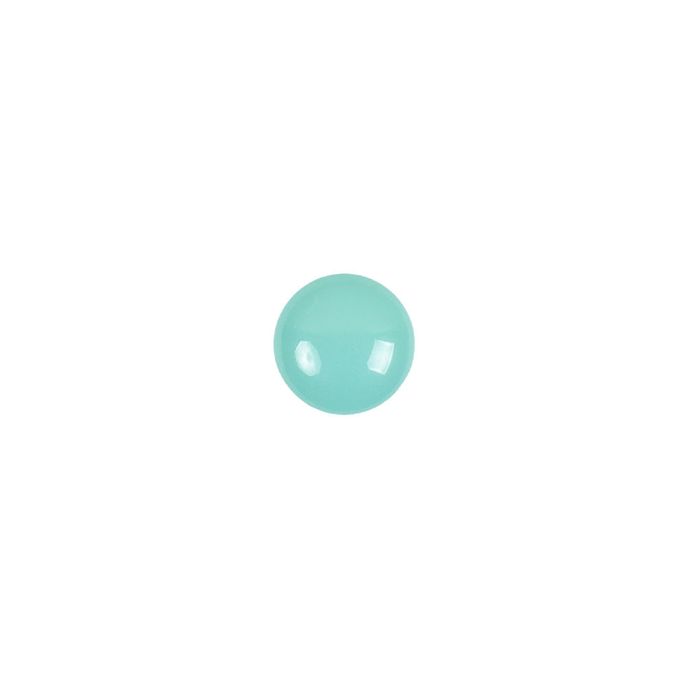 European Blue Green Self Back Glass Button - 12L/7.5mm