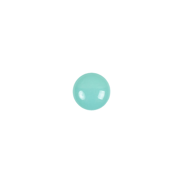 European Blue Green Self Back Glass Button - 12L/7.5mm