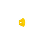 European Yellow Self Black Glass Button - 12L/7.5mm