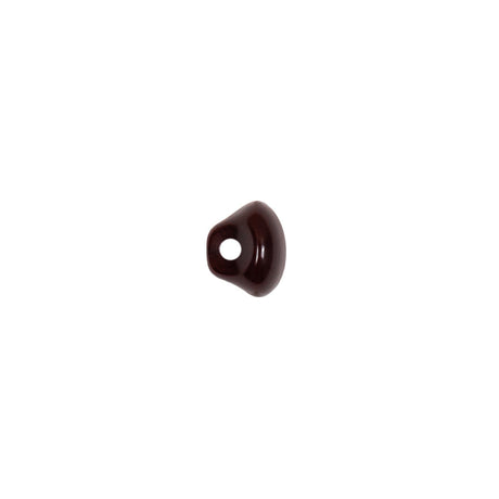 European Brown Half Domed Self Black Glass Button - 12L/7.5mm