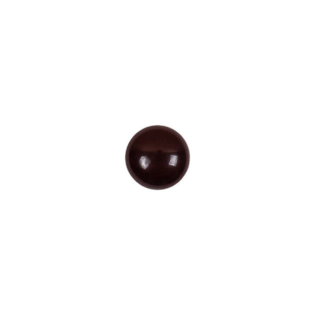 European Brown Half Domed Self Black Glass Button - 12L/7.5mm
