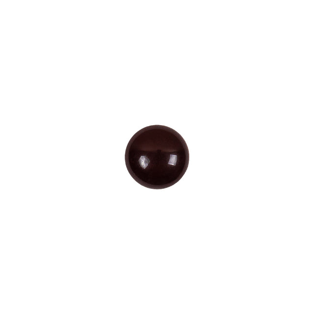 European Brown Half Domed Self Black Glass Button - 12L/7.5mm