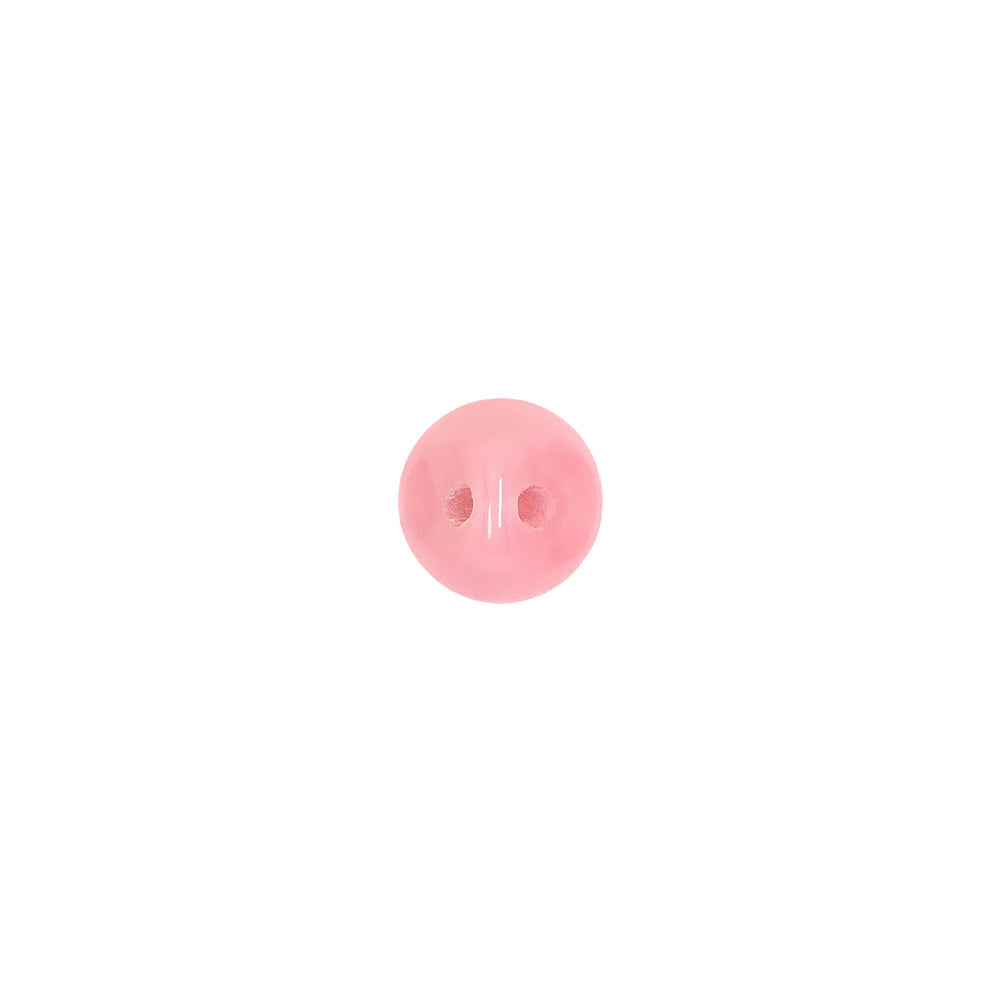 European Dark Pink Half Domed Self Black Glass Button - 12L/7.5mm
