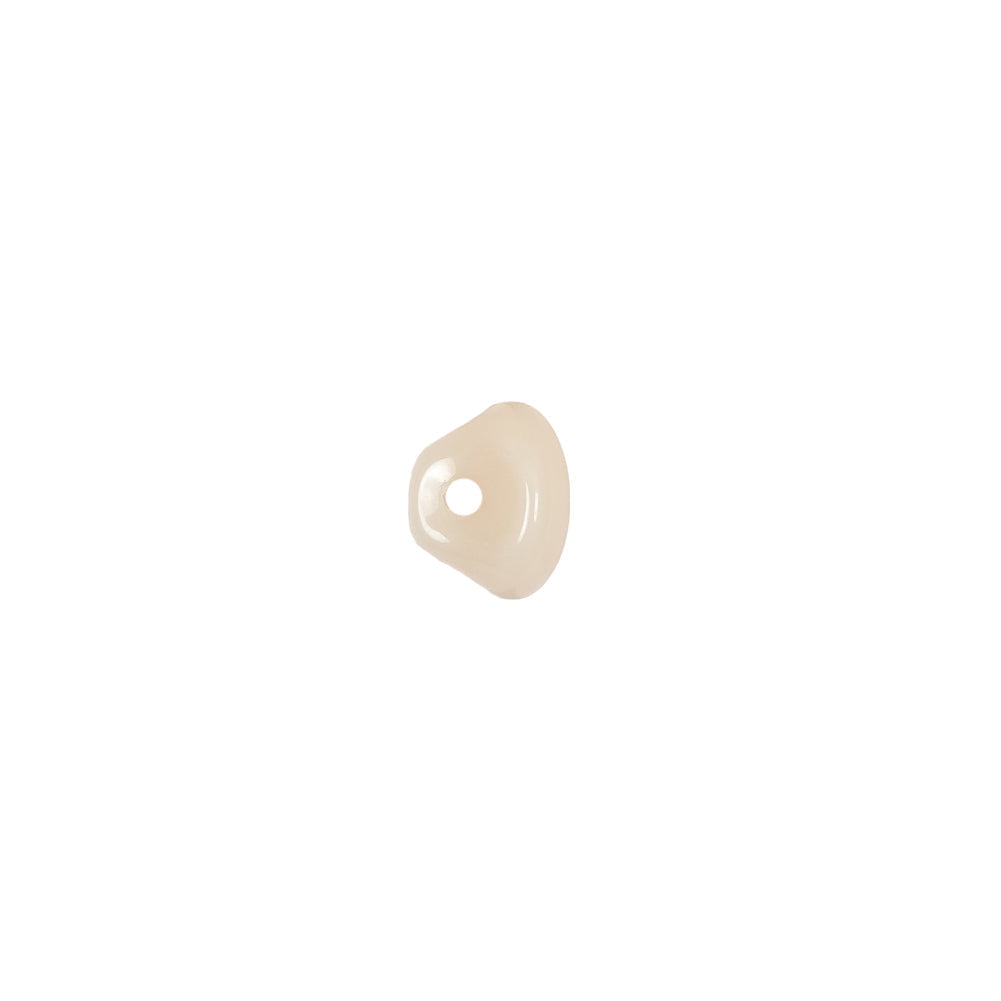 European Beige Half Domed Self Black Glass Button - 12L/7.5mm