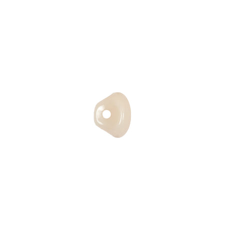 European Beige Half Domed Self Black Glass Button - 12L/7.5mm