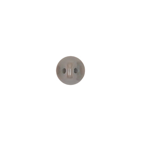 European Dark Gray Half Domed Self Black Glass Button - 12L/7.5mm