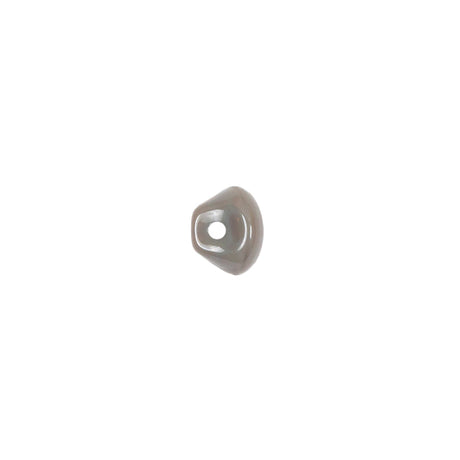 European Dark Gray Half Domed Self Black Glass Button - 12L/7.5mm