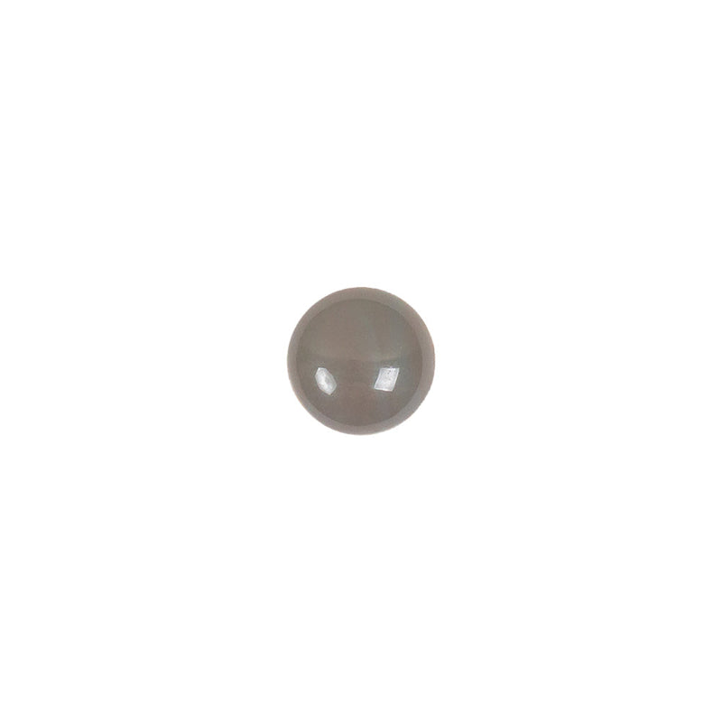 European Dark Gray Half Domed Self Black Glass Button - 12L/7.5mm
