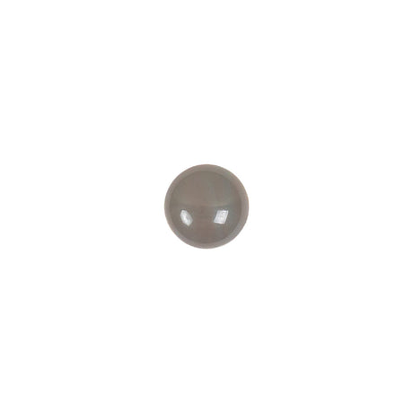 European Dark Gray Half Domed Self Black Glass Button - 12L/7.5mm