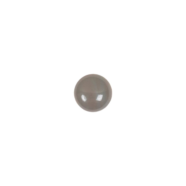 European Dark Gray Half Domed Self Black Glass Button - 12L/7.5mm