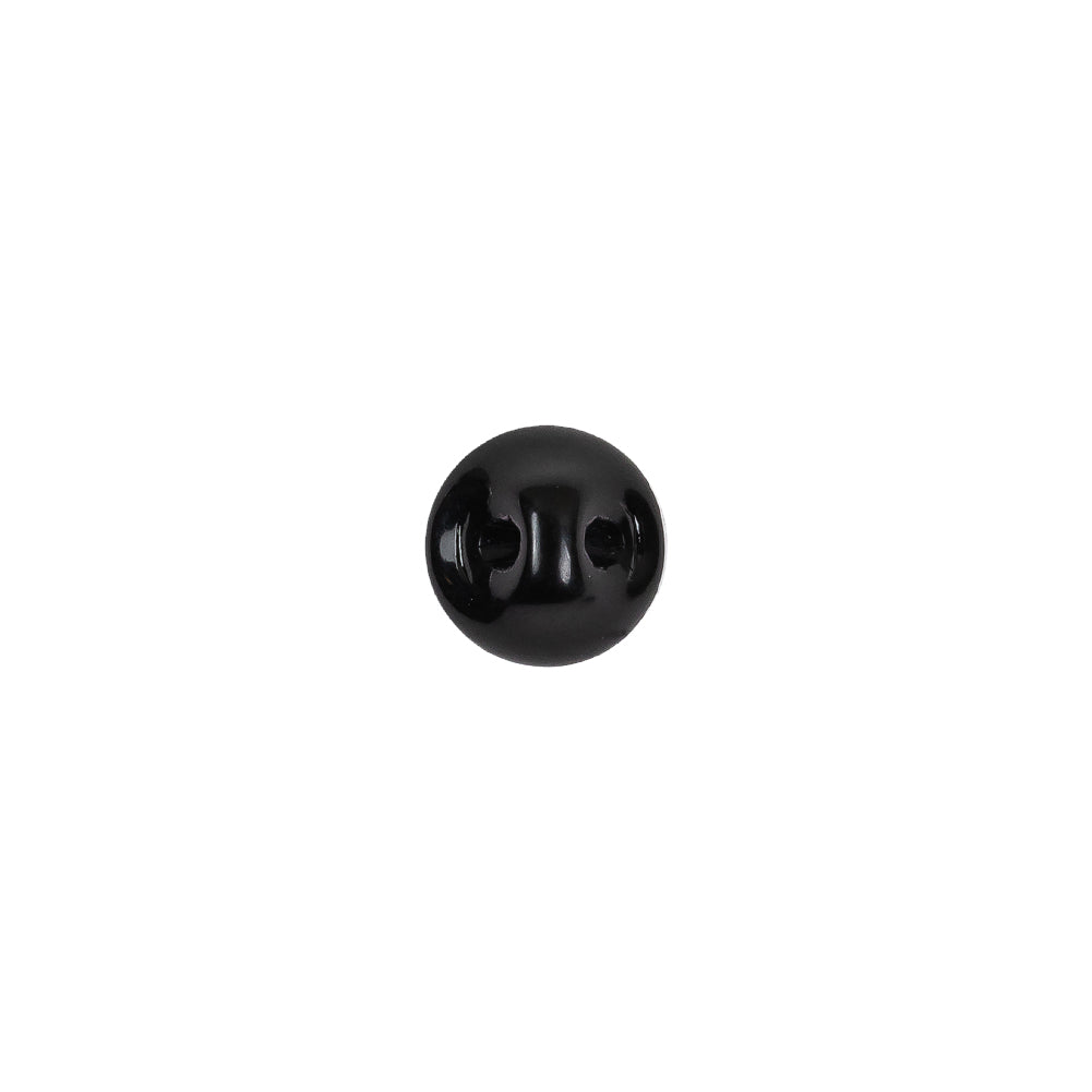 European Black Self Back Glass Button - 14L/9mm