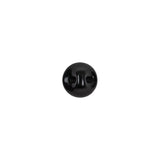 European Black Self Back Glass Button - 14L/9mm
