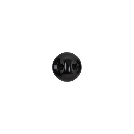 European Black Self Back Glass Button - 14L/9mm