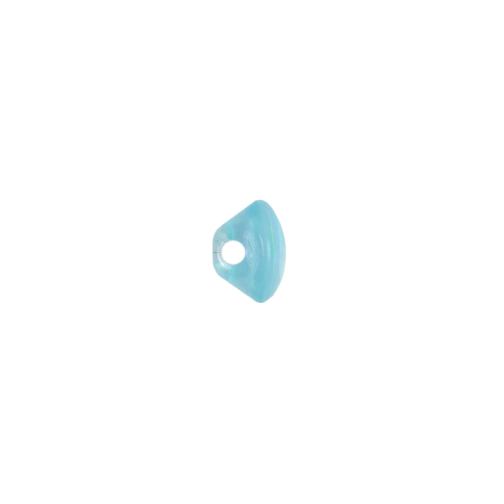 European AB Blue Self Back Glass Button - 14L/9mm