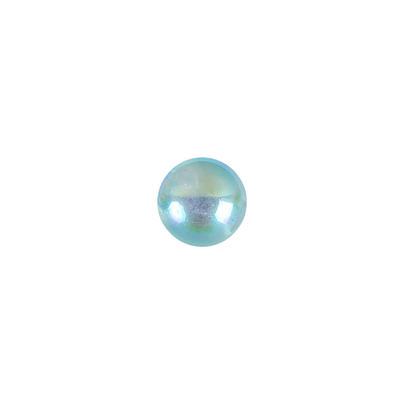 European AB Blue Self Back Glass Button - 14L/9mm