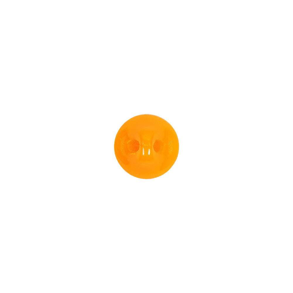 European Orange Half Domed Self Back Glass Button - 14L/9mm