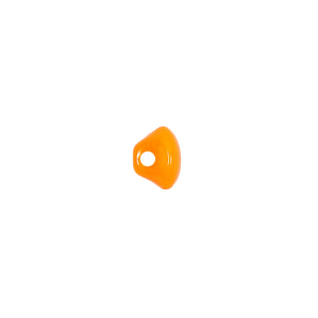 European Orange Half Domed Self Back Glass Button - 14L/9mm