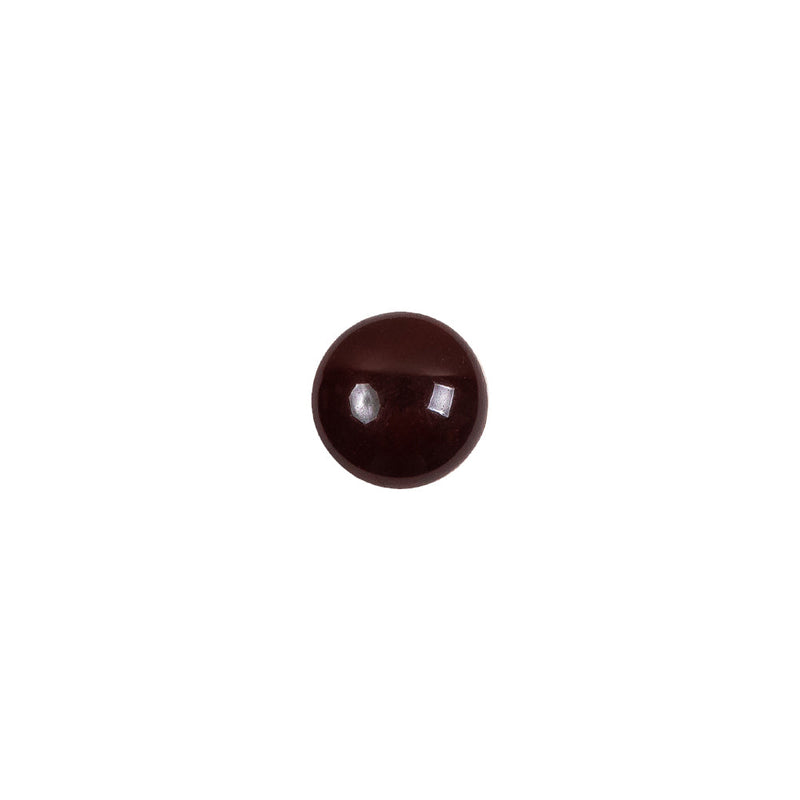 European Brown Half Domed Self Back Glass Button - 14L/9mm