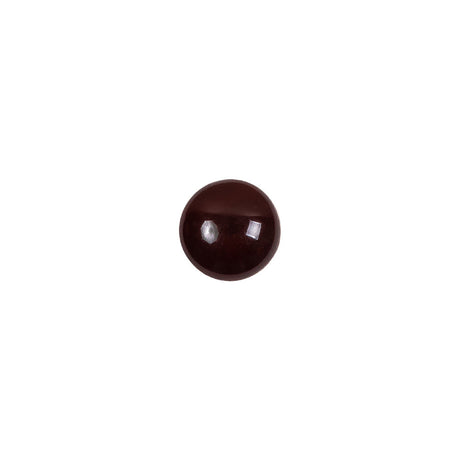 European Brown Half Domed Self Back Glass Button - 14L/9mm