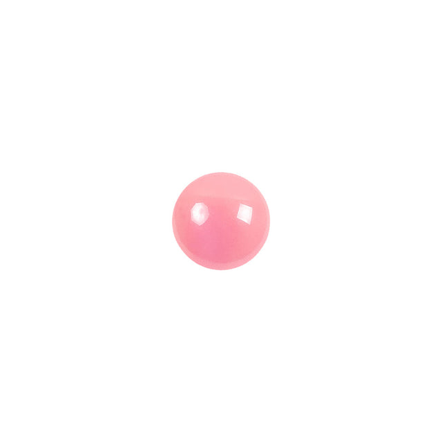 European Dark Pink Half Domed Self Back Glass Button - 14L/9mm