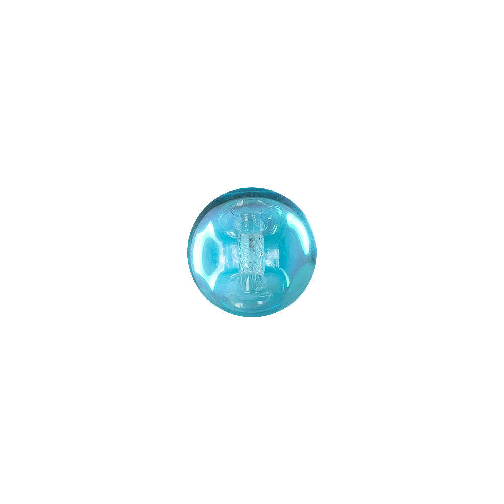 European AB Blue Self Back Glass Button - 16L/10mm