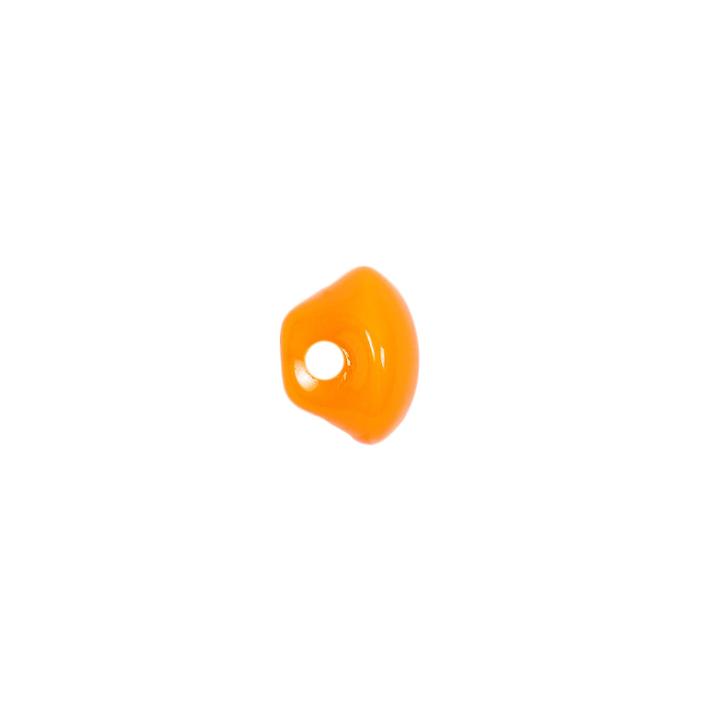 European Orange Half Domed Self Back Glass Button - 16L/10mm