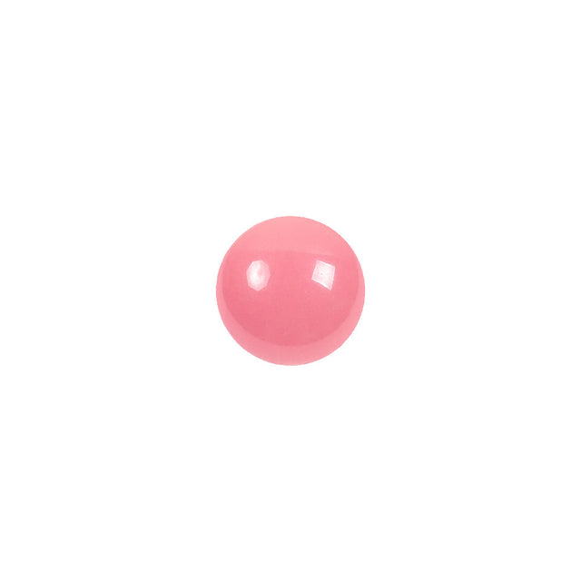 European Dark Pink Half Domed Self Back Glass Button - 16L/10mm