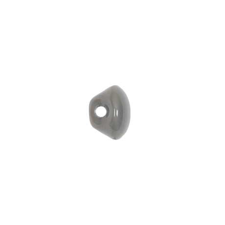 European Dark Gray Half Domed Self Back Glass Button - 16L/10mm
