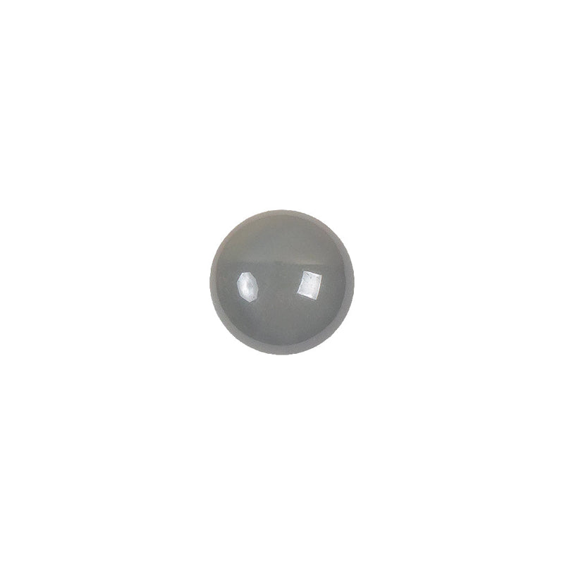 European Dark Gray Half Domed Self Back Glass Button - 16L/10mm