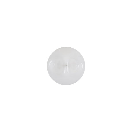 European White Self Back Glass Button - 18L/11.5mm