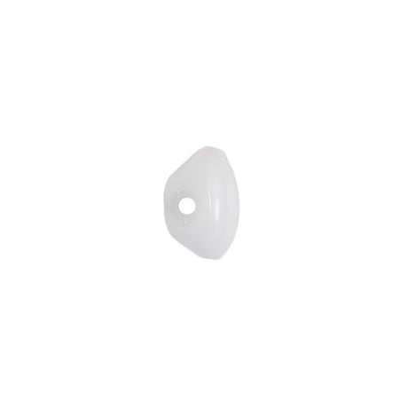 European White Self Back Glass Button - 18L/11.5mm