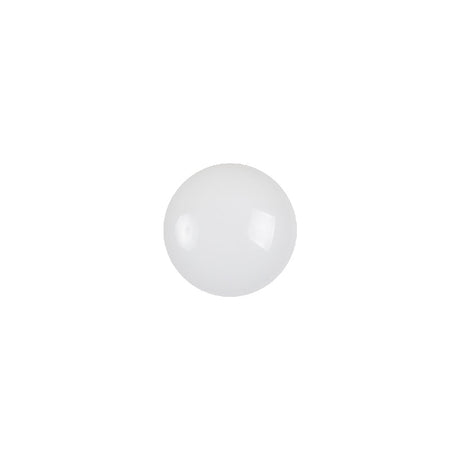 European White Self Back Glass Button - 18L/11.5mm