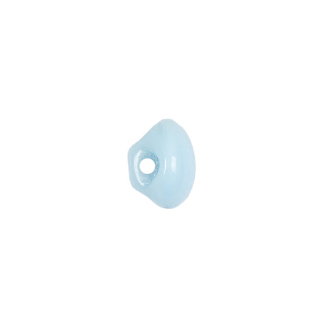 European Baby Blue Self Back Glass Button - 18L/11.5mm