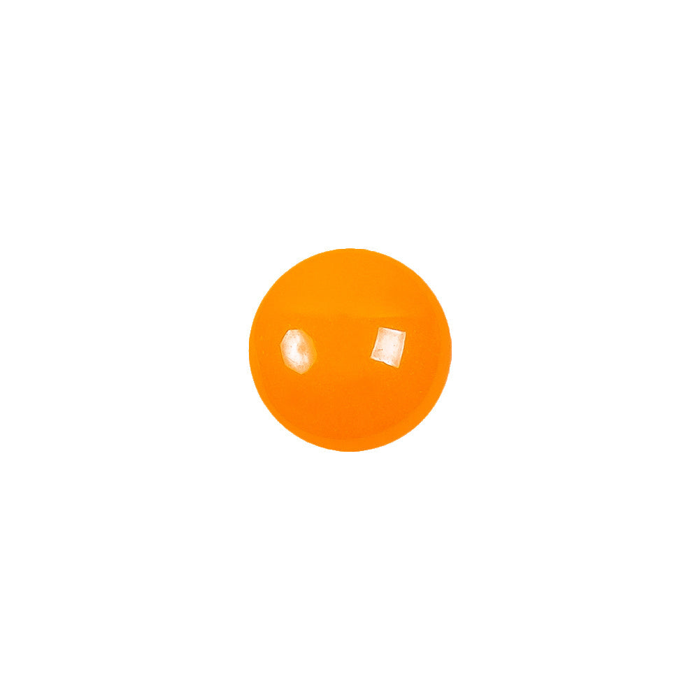 European Orange Self Back Glass Button - 18L/11.5mm
