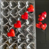 Greyas Polycarbonate Chocolate Mold, Faceted Heart, 24 Cavities