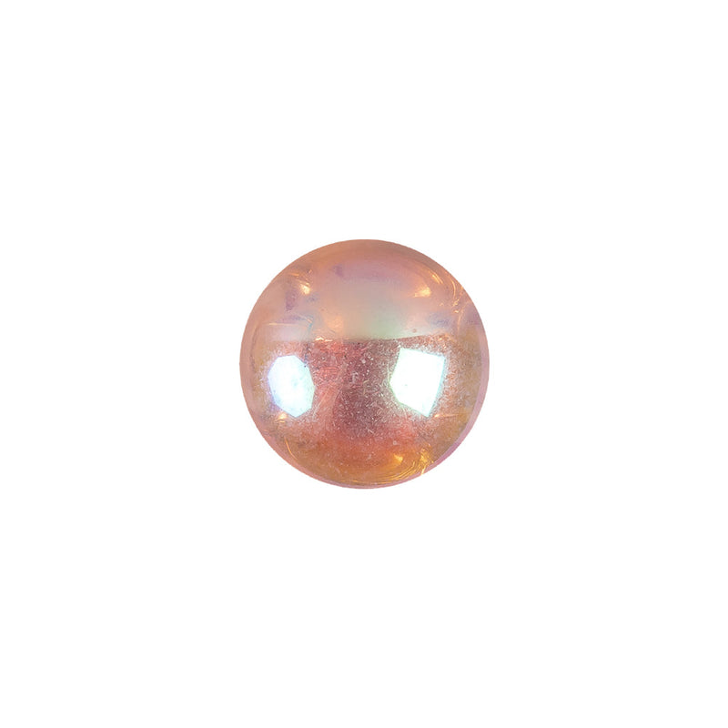 European AB Pink Self Back Glass Button - 20L/12.5mm