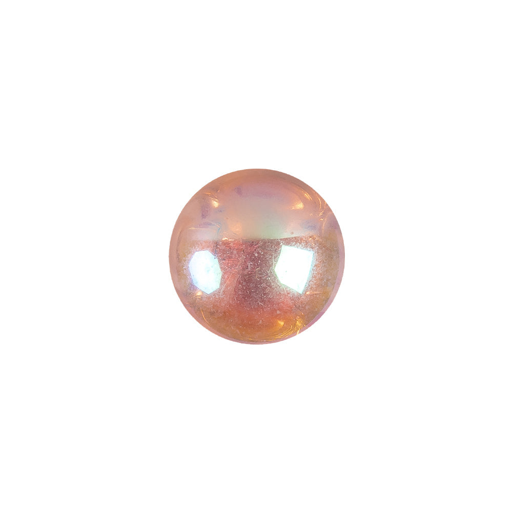European AB Pink Self Back Glass Button - 20L/12.5mm
