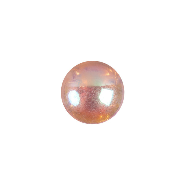 European AB Pink Self Back Glass Button - 20L/12.5mm