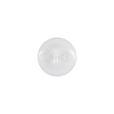 European White Self Back Glass Button - 20L/12.5mm