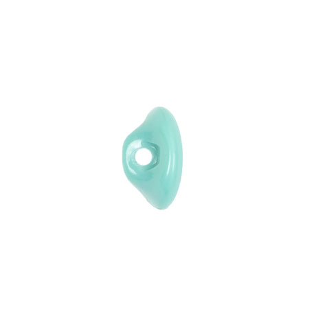 European Blue Green Self Back Glass Button - 20L/12.5mm